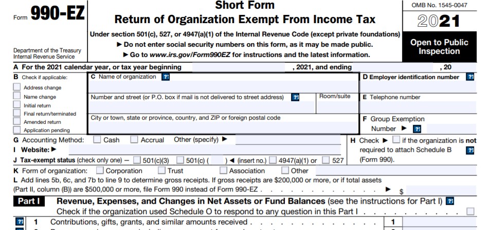 IRS Form 990 EZ 2021 Form 990 EZ Filing For Nonprofits